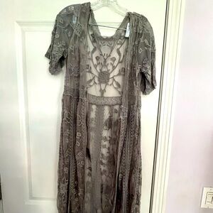 Long Lace Tie Kimono
